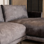 Velvet hoekbank Denver antraciet rechts