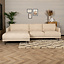 Scandinavische hoekbank Denver bouclé beige links