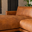 Industriële hoekbank Denver cognac eco-leer links