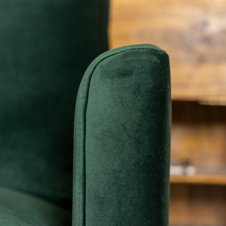 Velvet hoekbank Denver groen links