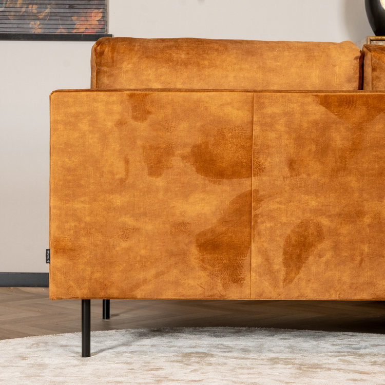 Velvet hoekbank Denver okergeel links