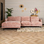 Hoekbank Denver chenille stof roze links
