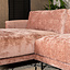 Hoekbank Denver chenille stof roze links