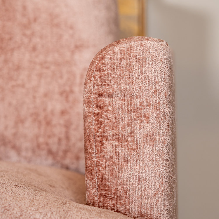 Hoekbank Denver chenille stof roze links