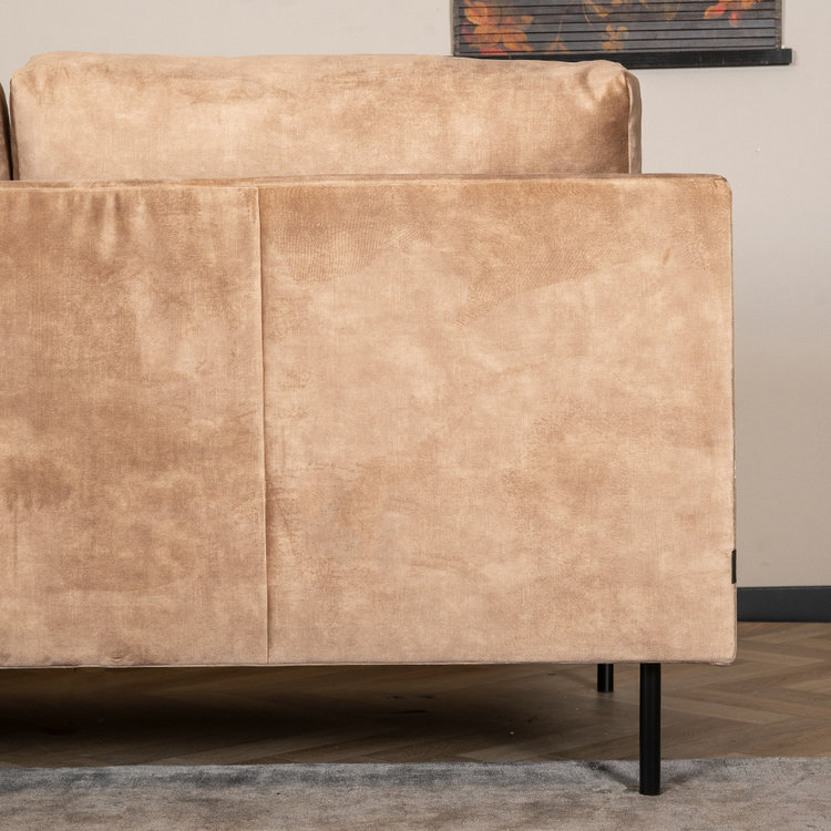 Velvet hoekbank Denver taupe rechts