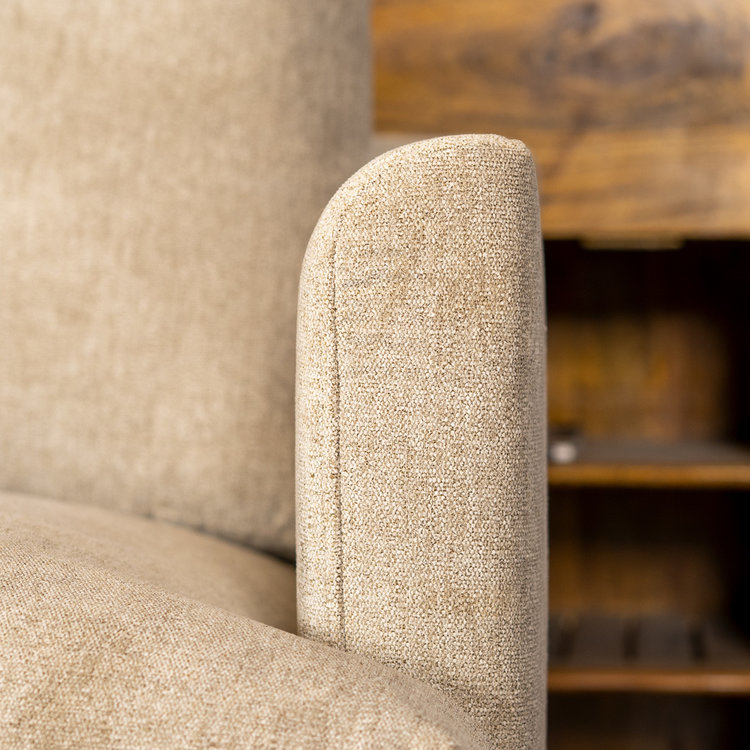 Scandinavische hoekbank Denver taupe stof gemêleerd links