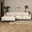 Hoekbank Denver chenille stof wit/beige links