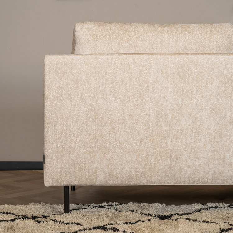 Hoekbank Denver chenille stof wit/beige links