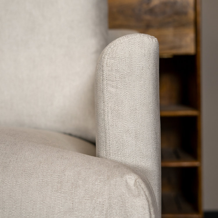Scandinavische hoekbank Denver off white stof gemêleerd links