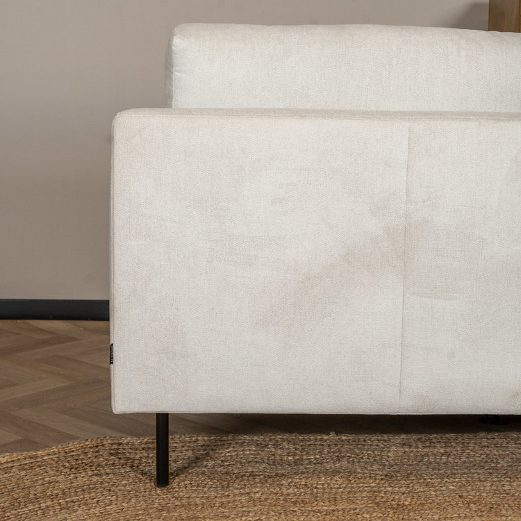 Scandinavische hoekbank Denver off white stof gemêleerd links
