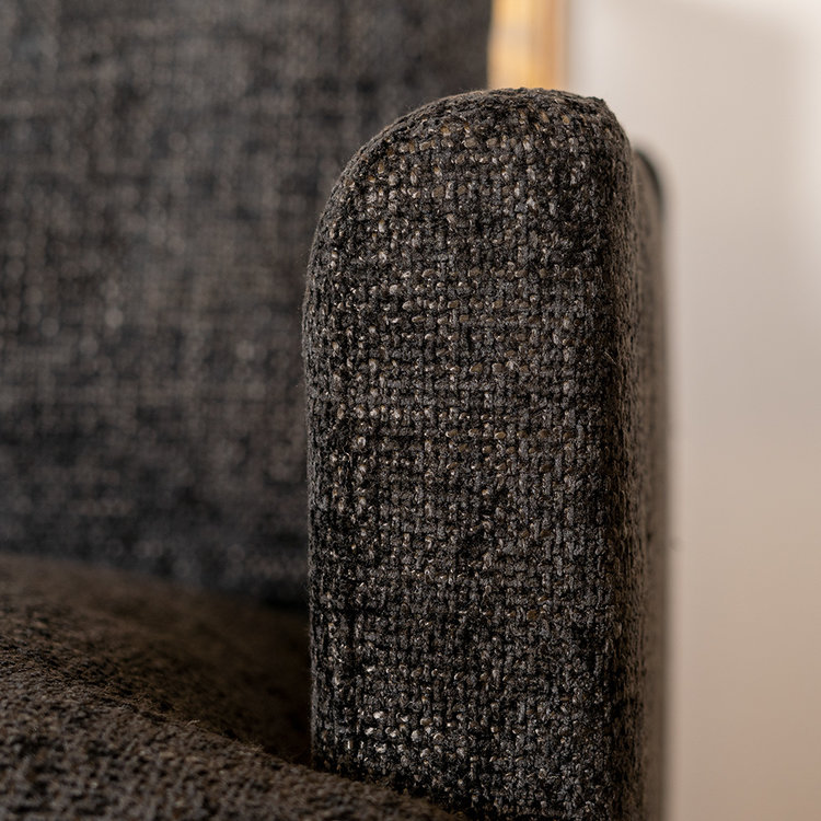 Hoekbank Denver zwart stof chenille links