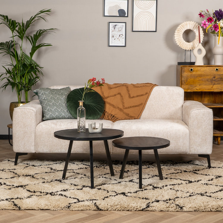 2,5-zits bank Vegas stof chenille wit/beige