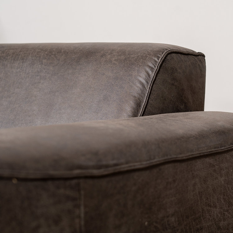 Industriële bank 2,5-zits Vegas eco-leer antraciet