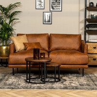 Industriële bank 2,5-zits Denver cognac