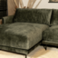 Velvet hoekbank Denver donkergroen links