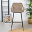 Velvet barkruk Fiona taupe 65-78 cm