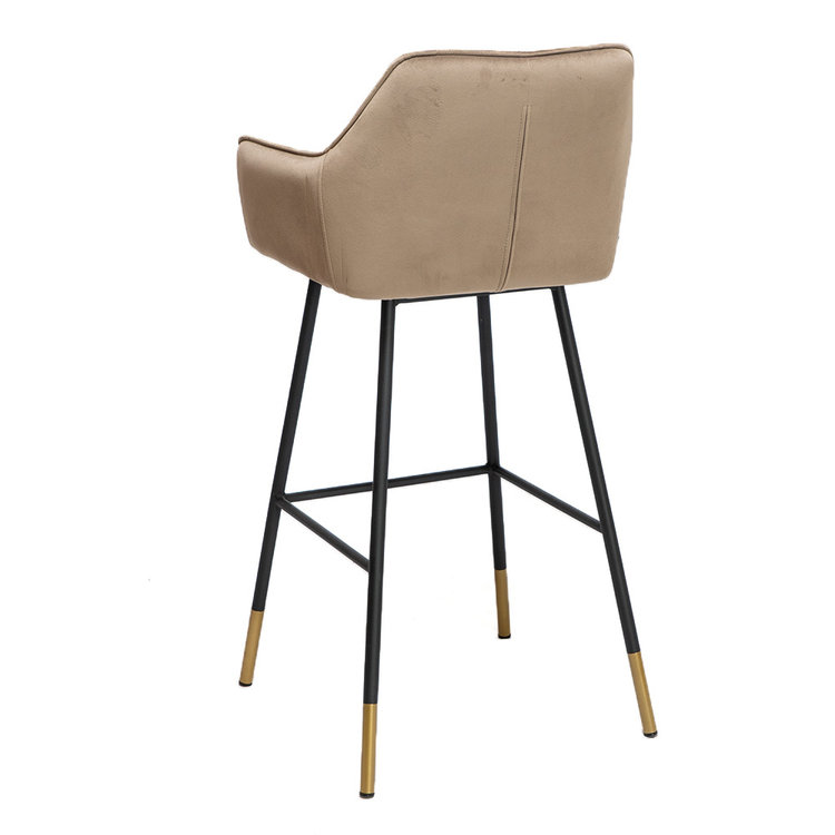 Velvet barkruk Fiona taupe 65-78 cm