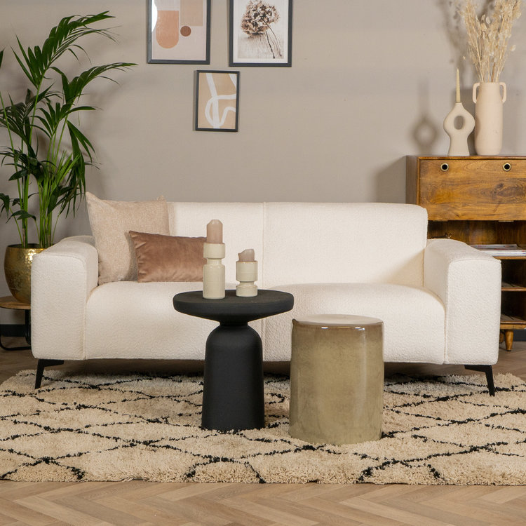 Scandinavische bank 2,5-zits Vegas bouclé wit