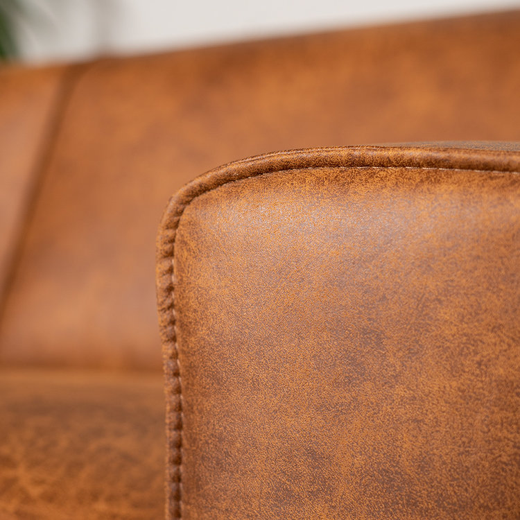 Industriële bank 2,5-zits Vegas eco-leer cognac