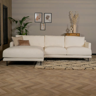 Scandinavische hoekbank Denver bouclé wit links