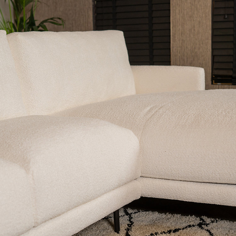 Scandinavische hoekbank Denver bouclé wit rechts