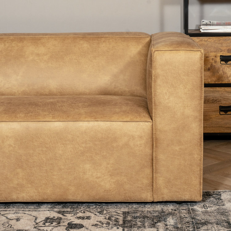 Industriële bank 2,5-zits Memphis eco-leer beige