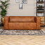 Industriële bank 2,5-zits Memphis eco-leer cognac