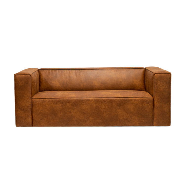 Industriële bank 2,5-zits Memphis eco-leer cognac