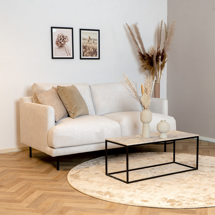 Scandinavische bank 2,5-zits Denver off white stof gemêleerd