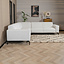 Scandinavische hoekbank Vegas off white stof gemêleerd links/rechts