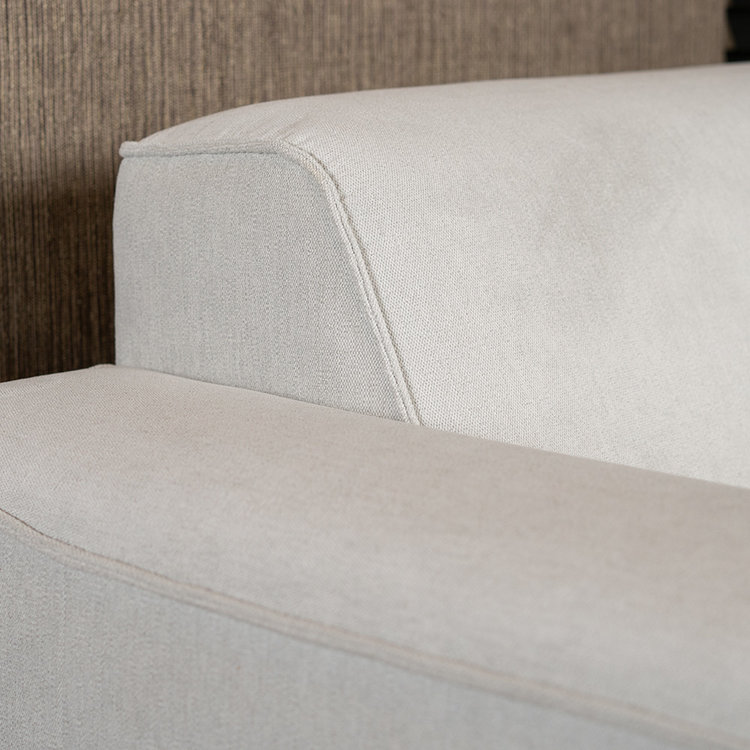 Scandinavische hoekbank Vegas off white stof gemêleerd links/rechts