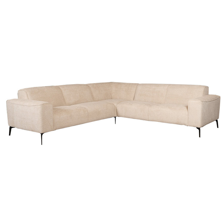 Scandinavische hoekbank Vegas bouclé beige links/rechts