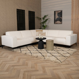 Scandinavische hoekbank Vegas bouclé wit links/rechts
