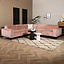 Hoekbank Vegas stof chenille roze links/rechts