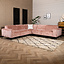 Hoekbank Vegas stof chenille roze links/rechts