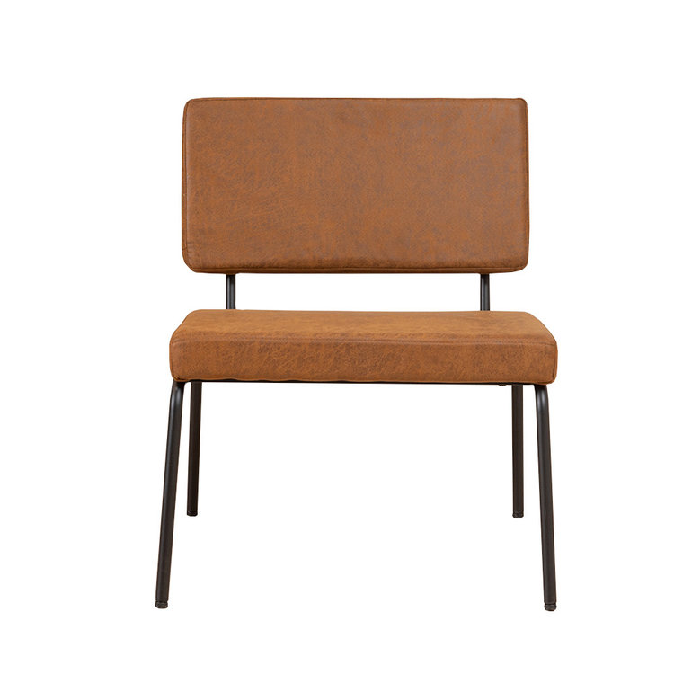 Industriële fauteuil Espen cognac eco-leer
