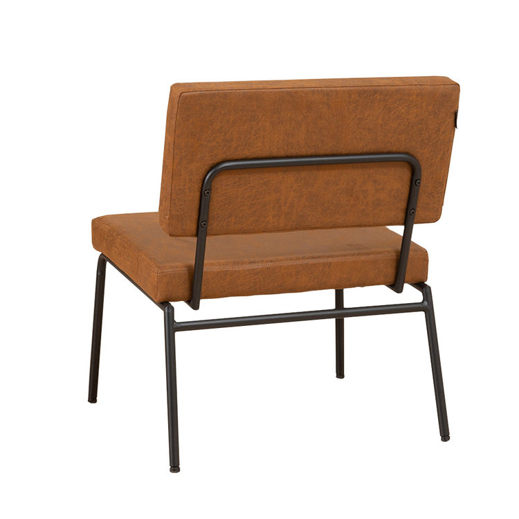 Industriële fauteuil Espen cognac eco-leer