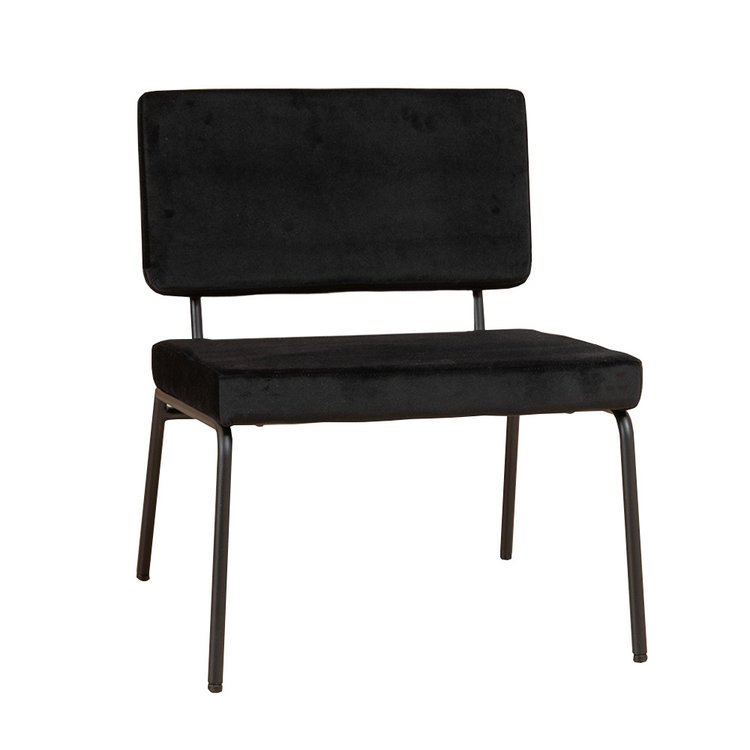 Velvet fauteuil Espen zwart