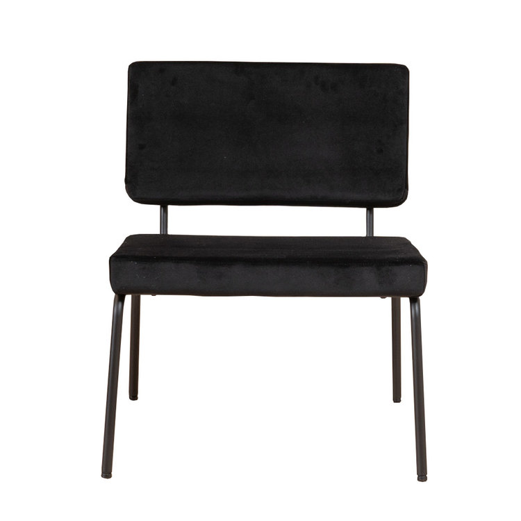 Velvet fauteuil Espen zwart