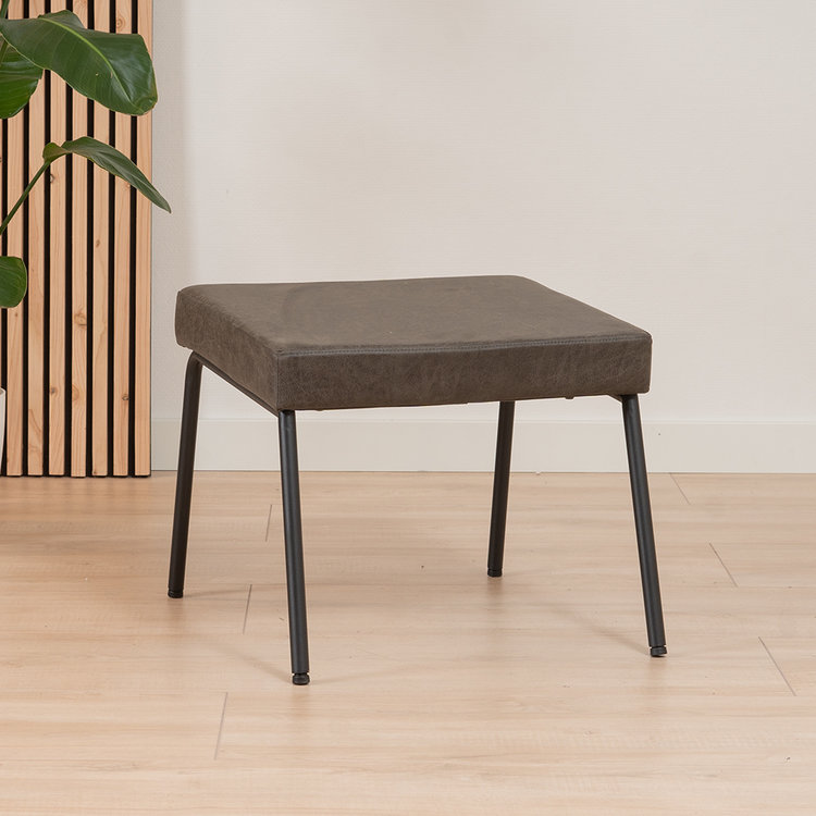 Hocker Espen antraciet eco-leer