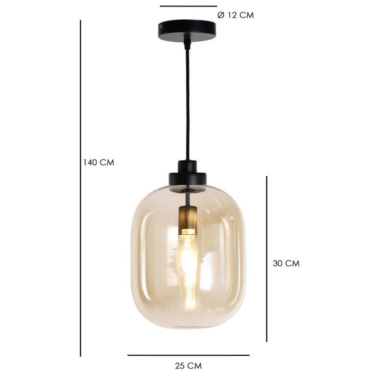 Hanglamp Amber 30 cm 1-lichts glas