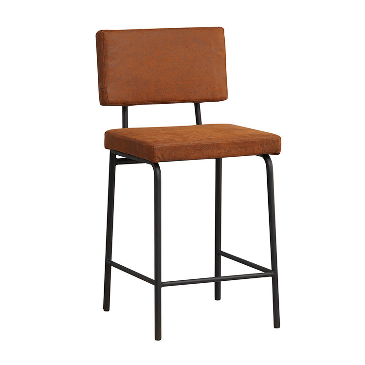 Industriële barkruk Espen cognac eco-leer 64-77 cm