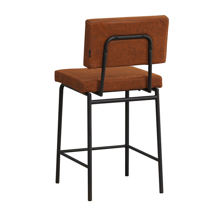 Industriële barkruk Espen cognac eco-leer 64-77 cm