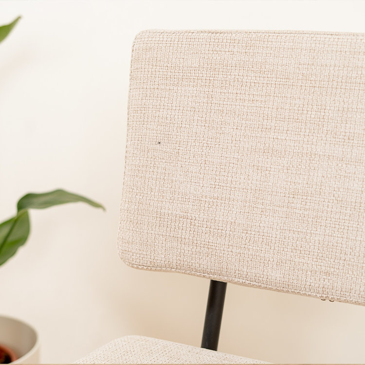 Scandinavische barkruk Espen beige gerecyclede stof 64-77 cm