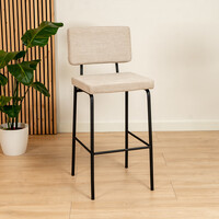 Scandinavische barkruk Espen beige gerecyclede stof 64-77 cm