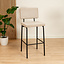 Scandinavische barkruk Espen beige gerecyclede stof 64-77 cm