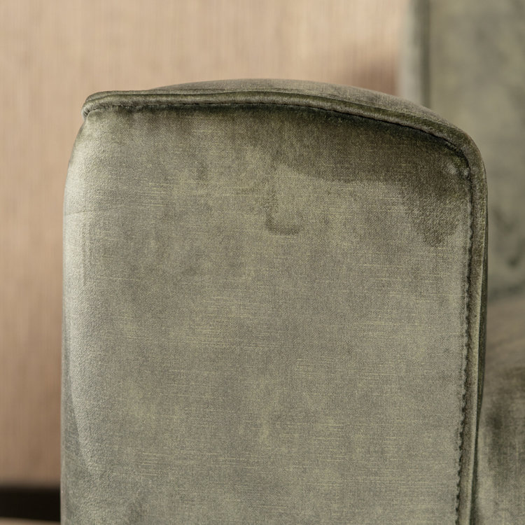 Velvet hoekbank Vegas groen links/rechts