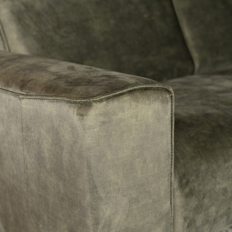 Velvet hoekbank Vegas groen links/rechts