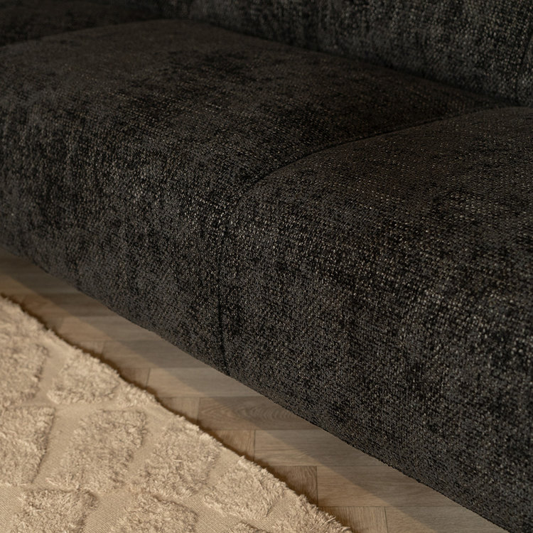 Hoekbank Vegas zwart stof chenille links/rechts