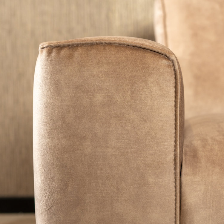 Velvet hoekbank Vegas taupe links/rechts